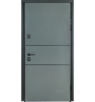 двері вхідні Булат Cottage 950x2050x95 права модель 703/237, metalic grey/білий атласний (0006)