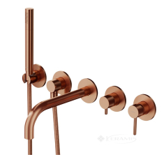 смеситель для ванны Omnires Y на 5 отверстий brushed copper (Y1237/1CPB)