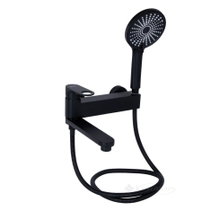 змішувач для ванни Qtap Jay з душовим гарнітуром, чорний матовий (QTJAY260BLM45548)