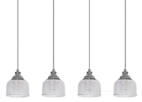 підвісний світильник Azzardo Mora, хром, прозорий, 4 лампи (в ряд) (DEL-8150-4PL /AZ2111)