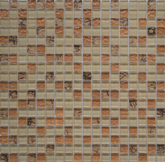 мозаика Grand Kerama 30х30 (1,5х1,5) микс бежевый-бронза рельеф-камень (582)