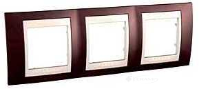 Рамка Schneider Electric Unica Plus, 3 пост., хамелеон терракотовая/бежевая (MGU6.006.551)