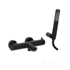 змішувач для ванни та душу Paffoni Light термостат, чорний матовий (LIQ023NO)