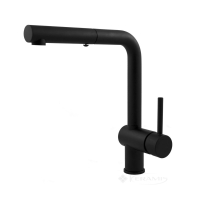 cмеситель для мойки Paffoni Light, с выдвижным изливом, черный матовый (LIG285NO-MET)