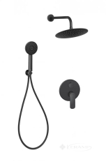душевая система Invena Siros скрытого монтажа, черная (BS-90-013)