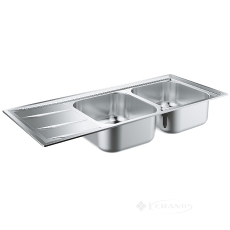 Кухонна мийка Grohe K400 50x116 нержавіюча сталь, 2 основні чаші (31587SD0)