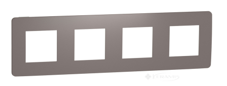 Рамка Schneider Electric Unica New 4 пост., шоколад, белая (NU280816)
