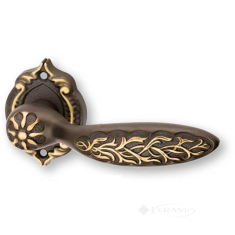 ручка дверная Fadex 1065 Shamira на круглій розетці ант латунь-коричн ф-з