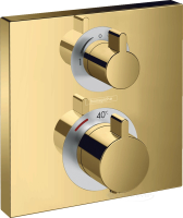 термостат для душа скрытого монтажа Hansgrohe Ecostat Square для двух потребителей, золото (15714990)