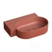 умывальник Omnires Ovo M+ 55,5x38,5 угловой, левый, matt terracotta (OVO555UWLTE)