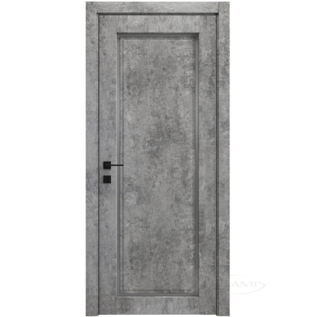 Дверное полотно Rodos Style 1 800 мм, полустекло, мрамор серый