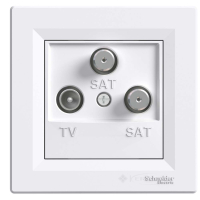 розетка Schneider Electric Asfora TV-SAT-SAT, 1 пост., с рамкой, белая (EPH3600121)
