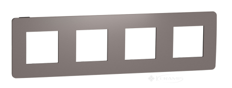 Рамка Schneider Electric Unica New 4 пост., шоколад, антрацит (NU280817)