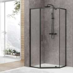 душова кабіна Devit Art 2.0 100x100 прозоре скло, чорний матовий (FEN0240B)