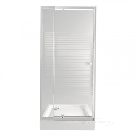Душевые двери Qtap Pisces 80x200 стекло + поддон 80x80 с сифоном (PISWHI2089CP5UNIS308815)