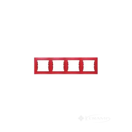 Рамка Schneider Electric Sedna 4 пост., красная (SDN5800741)