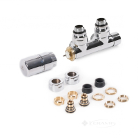 набор вентилей полотенцесушителя Terma интегрированный термостат. угловой правый хром (WRZT5G2-CR)