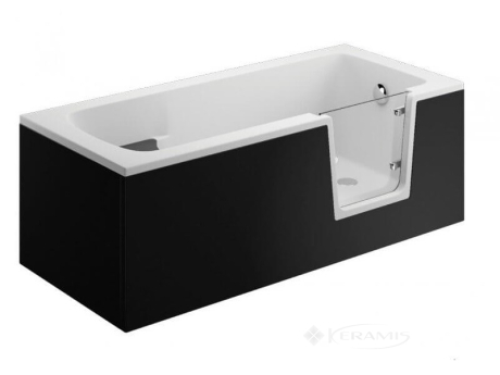 Панель для ванни Polimat 75 см збоку, чорна (00893)