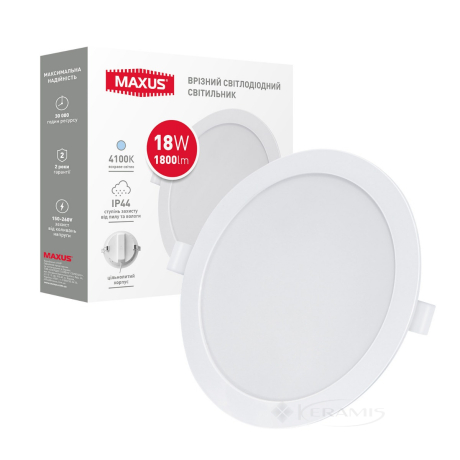 Точечный светильник Maxus Rdl 18W 4100K круг (1-RDL-1841-IP)