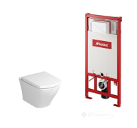 инсталляция Ravak G II с унитазом Ravak Classic RimOff без ободка, с сиденьем soft close (X01671-К)