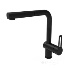 cмеситель для мойки Paffoni Ringo с выдвижным изливом, черный матовый (RIN185NO)