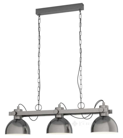Подвесной светильник Eglo Lubenham 1, античный никель, кремовый, 3 лампы (43168)