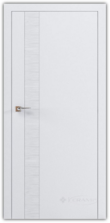 Дверное полотно Rodos Loft Wave V 600 мм, с вставкой, белый мат