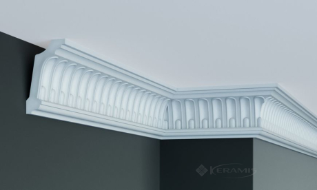 Карниз Elite Decor Gaudi Decor 10,4x6,2x244 с орнаментом белый (C 1088 Flexi)