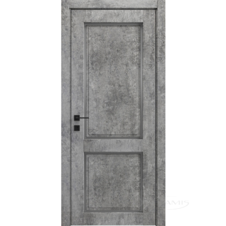 Дверне полотно Rodos Style 2 600 мм, напівскло, мармур сірий