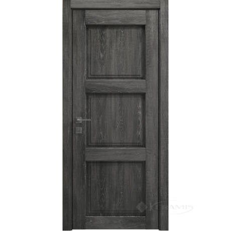 Дверное полотно Rodos Style 3 900 мм, глухое, дуб шале графит