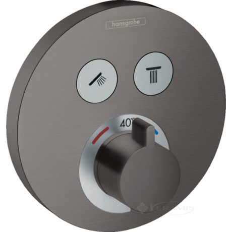 Термостат скрытого монтажа Hansgrohe Shower Select S на два потребителя, черный хром (15743340)