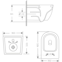 унитаз Qtap Jay Rimless подвесной, без ободка, сиденье дюропласт soft-close белый (QT07335177RW)