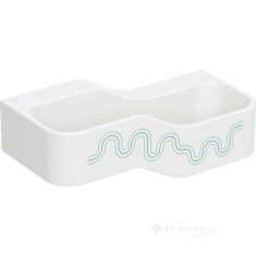 умывальник для детей Geberit Bambini 90x39 без отверстий под смеситель, правый, белый альпийський/зеленый (502.974.79.2)