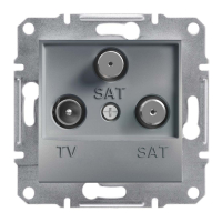 розетка Schneider Electric Asfora TV-SAT-SAT, 1 пост., без рамки, сталь (EPH3600162)
