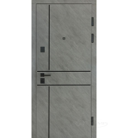 дверь входная Булат Ультра 950x2050x105 правая модель 540/249, срез камня/белый матовый гладкий (0048)