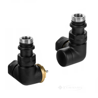 комплект вентилей Navin Vario Term VISION 3-х осевой, левый, черный структурный (VIGS0214CFK/L)