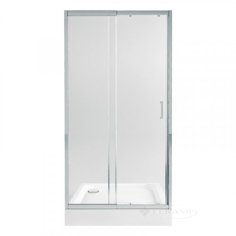 Душевые двери Qtap Taurus 100x200 стекло прозрачное + поддон 100x100 (TAUCRM20111C6UNIS301115)