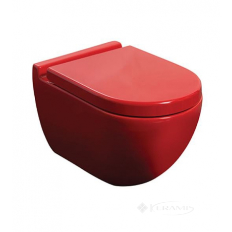 Унитаз Newarc Modern подвесной, сиденье дюропласт медленнопадающее, красный (3823R)