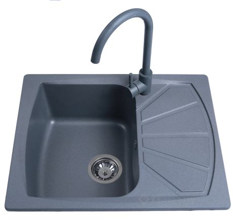 Кухонна мийка Bretta Tera 61x50 сірий металік
