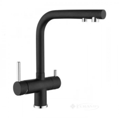 смеситель для мойки Gappo на две воды под фильтр, черный/хром (G43752-7)