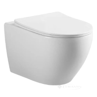 унітаз Devit Aquamod підвісний, безободковий з турбозмивом, з сидінням  quick-fix, soft-close, білий (HT-1014C-WHT008)
