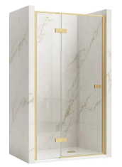 душевая дверь Rea Atlas 100x200 безопасное стекло, прозрачное, слева, gold brush (REA-K4674)