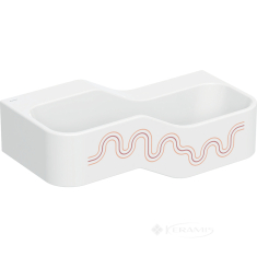 умывальник для детей Geberit Bambini 90x39 без отверстий под смеситель, правый, белый альп/красный (502.974.FY.2)