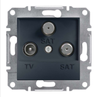розетка Schneider Electric Asfora TV-SAT-SAT, 1 пост., без рамки, антрацит (EPH3600171)