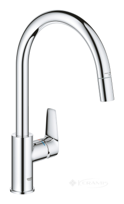 смеситель для кухни Grohe BauEdge New с выдвижным изливом хром (30536000) (смеситель для кухни Grohe BauEdge New хром (30536000))