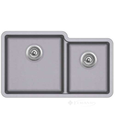 кухонная мойка Aquasanita Arca 810x480x230 две чаши, левая, алюметаллик (SQA230R/LW 202)