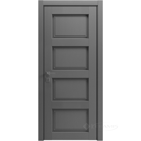 Дверное полотно Rodos Style 4 800 мм, глухое, каштан серый