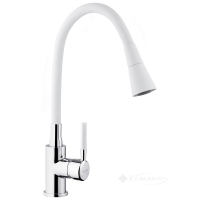 смеситель для кухни Kroner Kuche U-образный, хром/белый (Kuche-C132WHI)