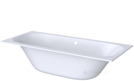 Ванна акриловая Geberit Soana Duo 180x80 прямоугольная, с центральным сливом, с ножками, белая (554.040.01.1)