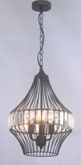 подвесной светильник Wunderlicht Iceland, черный/прозрачный, 3 лампы (YW3891-P3)